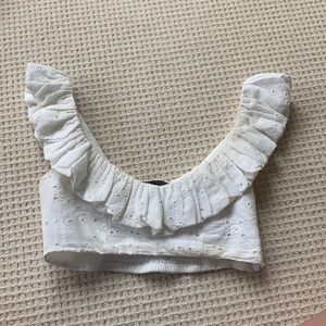 White cropped blouse